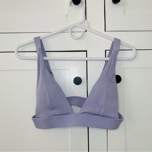 Lilac Purple Ribbed Swim Top Size Small